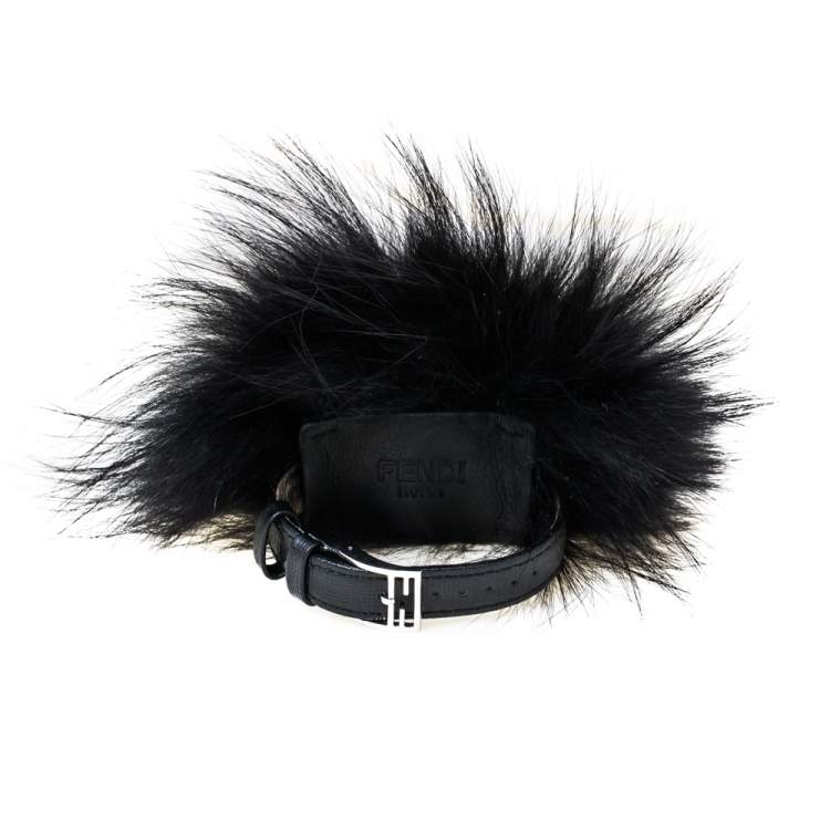 مملوكة مسبقًا Fendi Black Stainless Steel My Way Fur Glamy 35000M Women's Wristwatch 36 mm