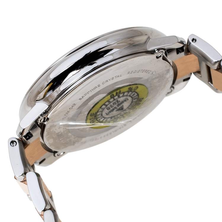 Pre Owned Fendi Opaline White Two-Tone Stainless Steel Runaway 71000M Women's Wristwatch 36 mm