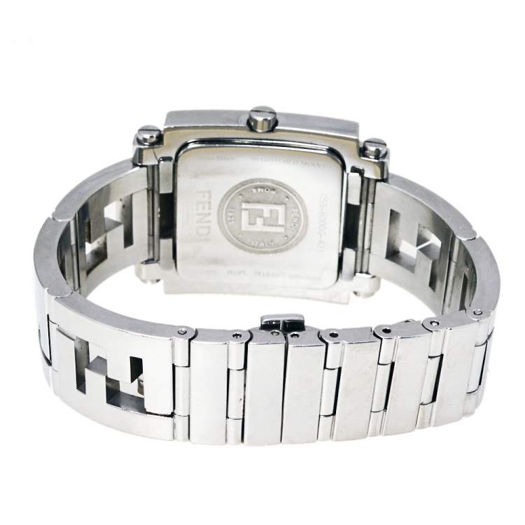 مملوكة مسبقًا Fendi Silver Stainless Steel Quadro 6000G Women's Wristwatch 30 mm