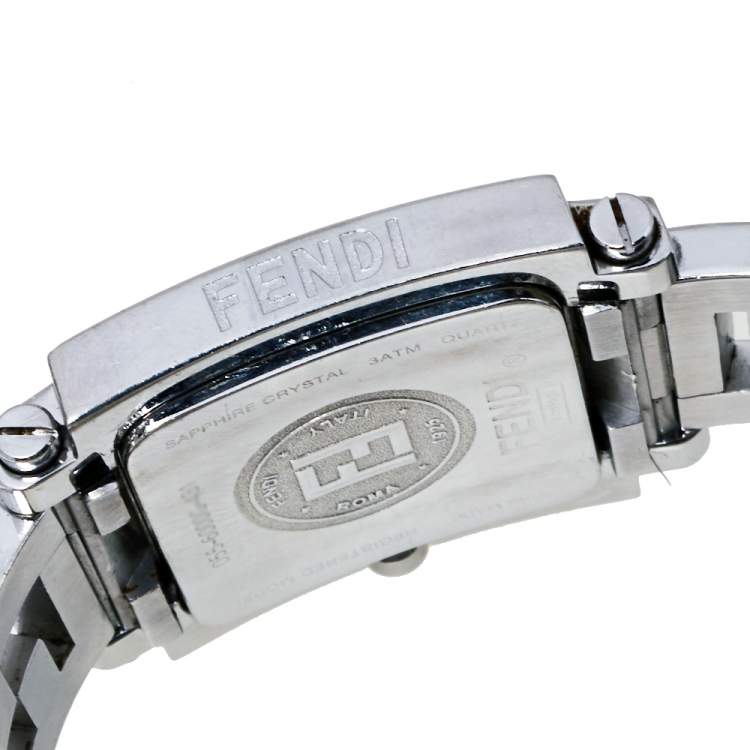 مملوكة مسبقًا Fendi Silver Stainless Steel Quadro 6000G Women's Wristwatch 30 mm