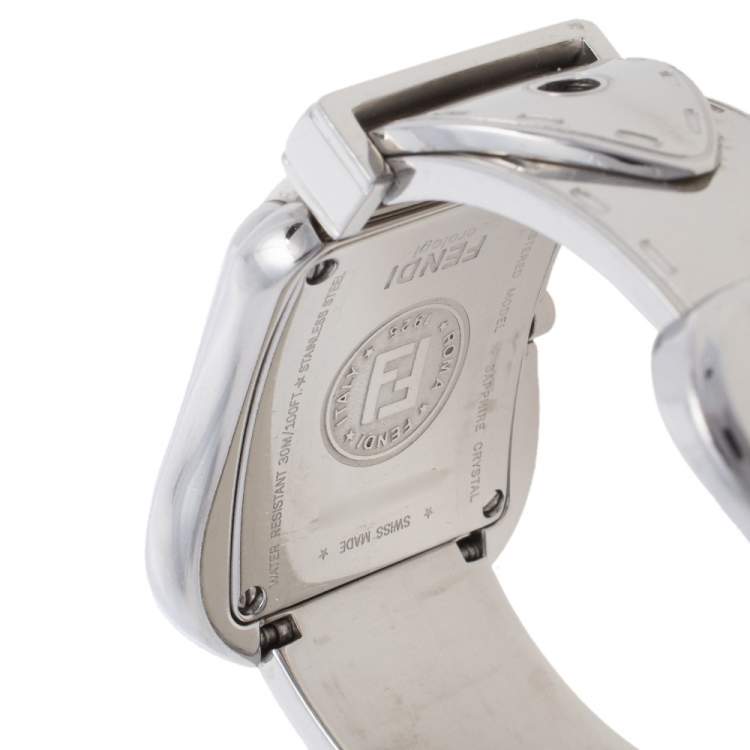 Pre Owned Fendi Mother Of Pearl Stainless Steel B.Fendi 3800G Women's Wristwatch 33 mm