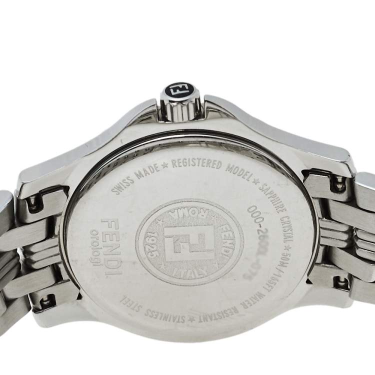 Pre Owned Fendi Black Stainless Steel 2600L Quartz Women's Wristwatch 27 mm