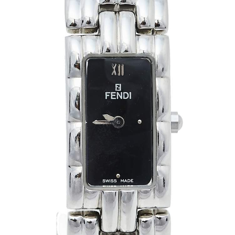 Pre Owned Fendi Black Stainless Steel 660L Quartz Women's Wristwatch 14 mm