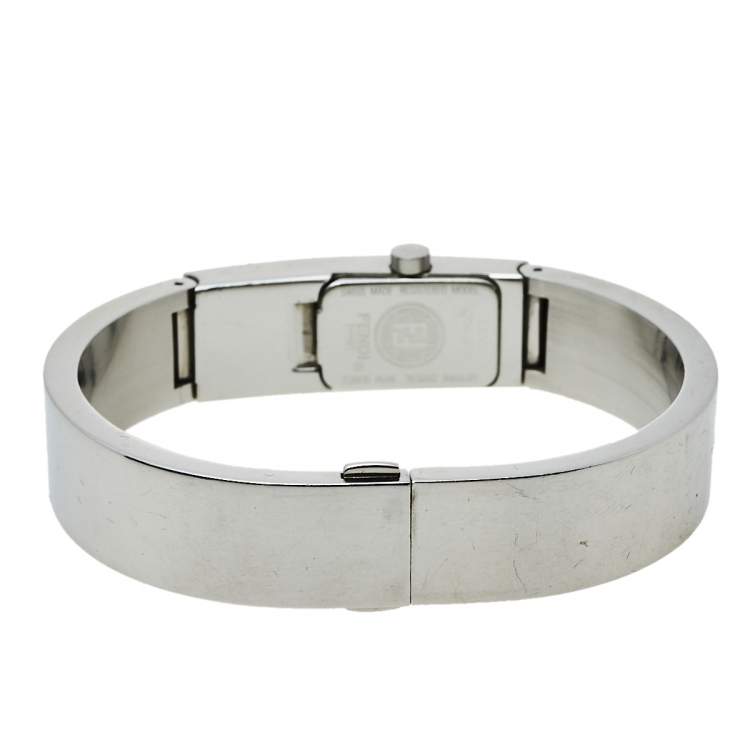 Pre Owned Fendi Silver Stainless Steel 3300L Bangle Women's Wristwatch 13 mm