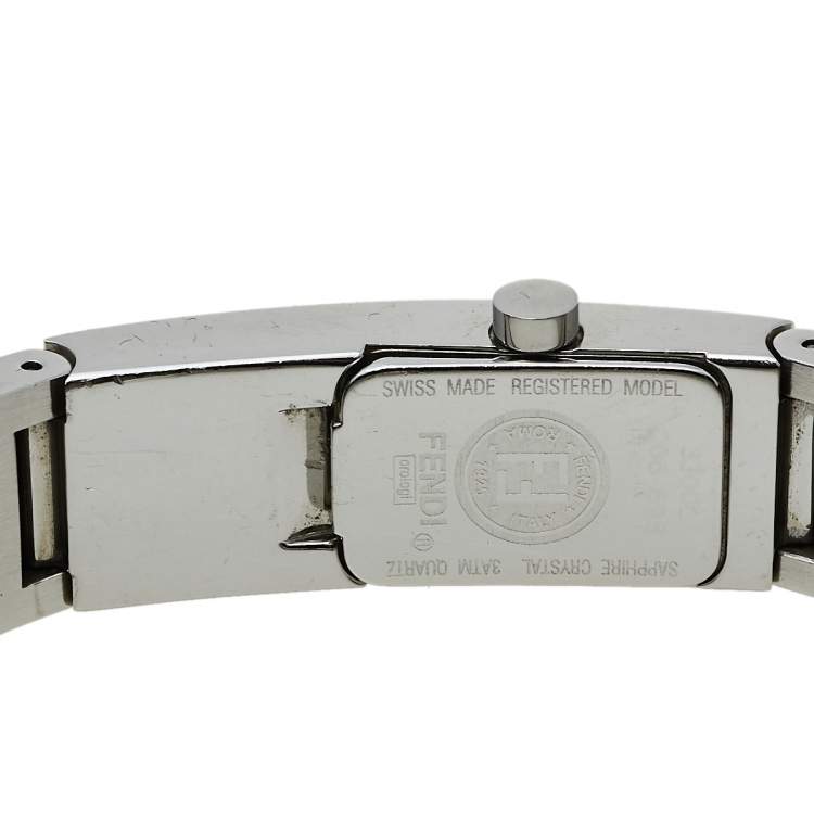 Pre Owned Fendi Silver Stainless Steel 3300L Bangle Women's Wristwatch 13 mm
