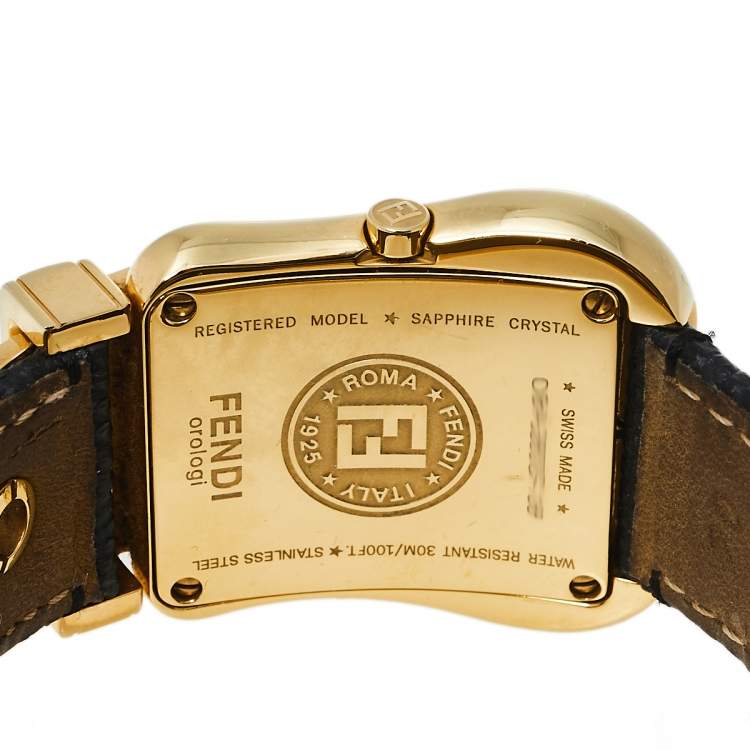 Pre Owned Fendi Mother of Pearl Gold Plated Stainless Steel B.Fendi 3800G Women's Wristwatch 33 mm