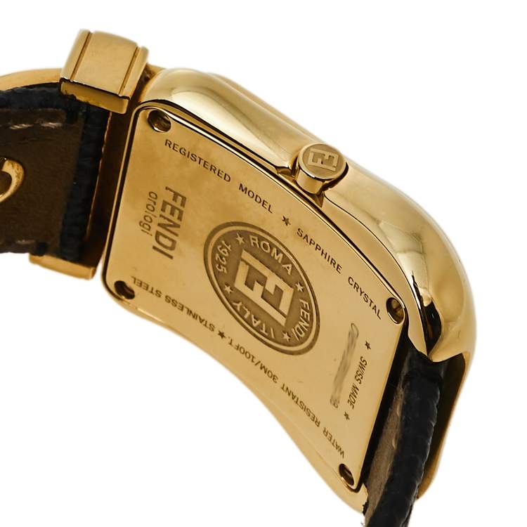 Pre Owned Fendi Mother of Pearl Gold Plated Stainless Steel B.Fendi 3800G Women's Wristwatch 33 mm