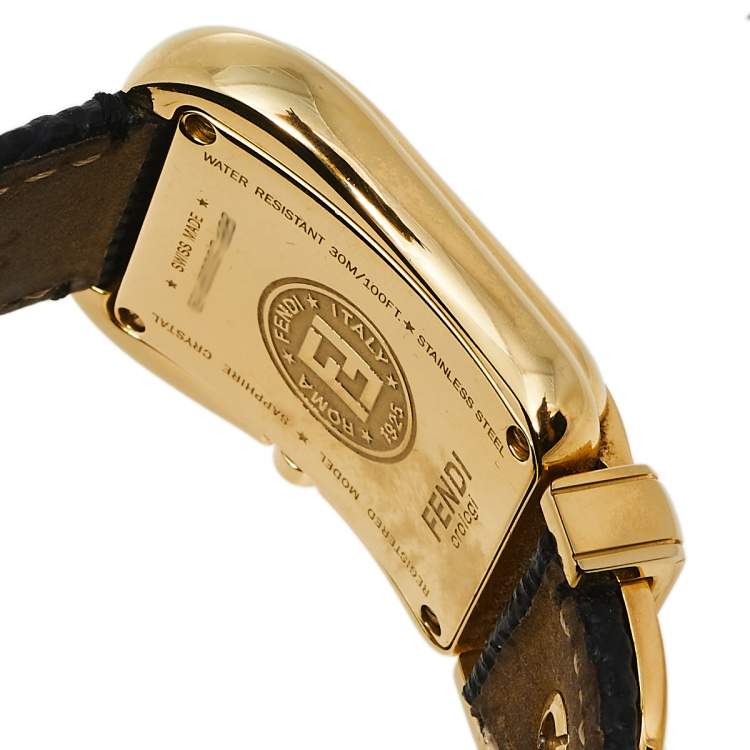 Pre Owned Fendi Mother of Pearl Gold Plated Stainless Steel B.Fendi 3800G Women's Wristwatch 33 mm
