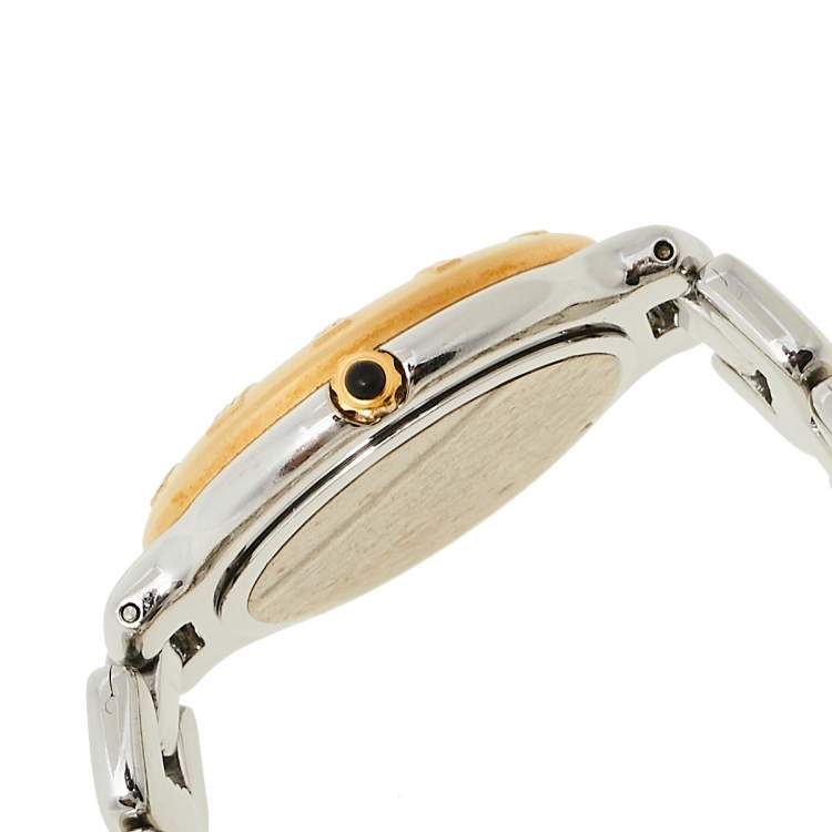 Pre Owned Fendi White Two-Tone Stainless Steel 920G Women's Wristwatch 36 mm