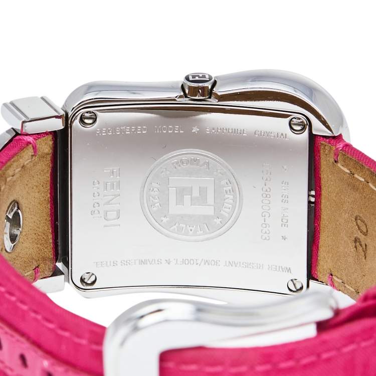 Pre Owned Fendi Pink Stainless Steel B.Fendi 3800G Women's Wristwatch 33 mm