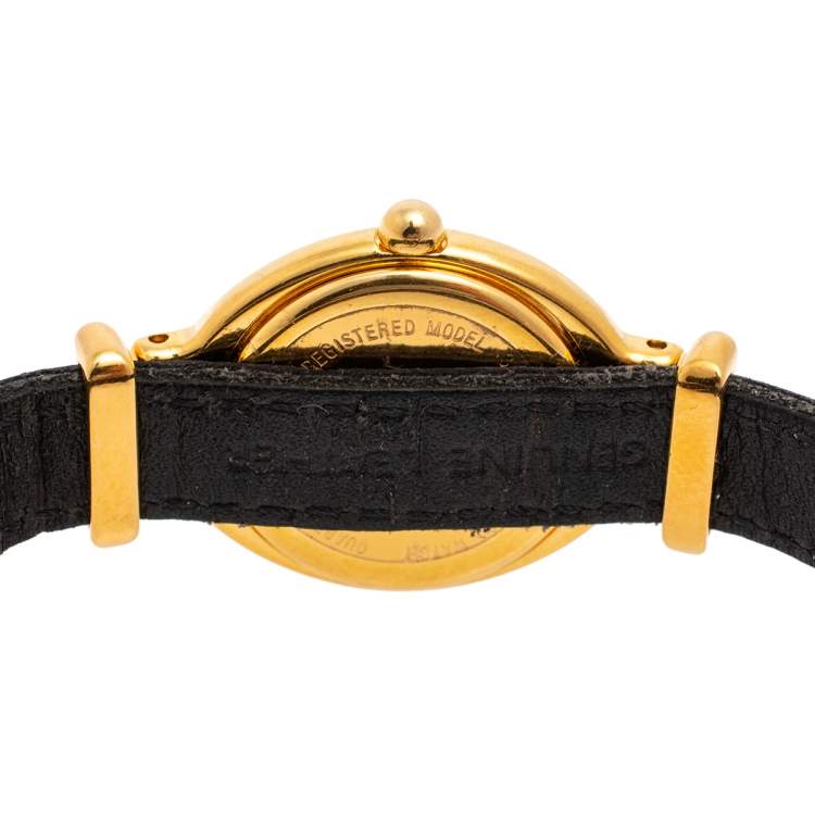 Pre Owned Fendi White Gold Plated Stainless Steel 640L Women's Wristwatch 24 mm
