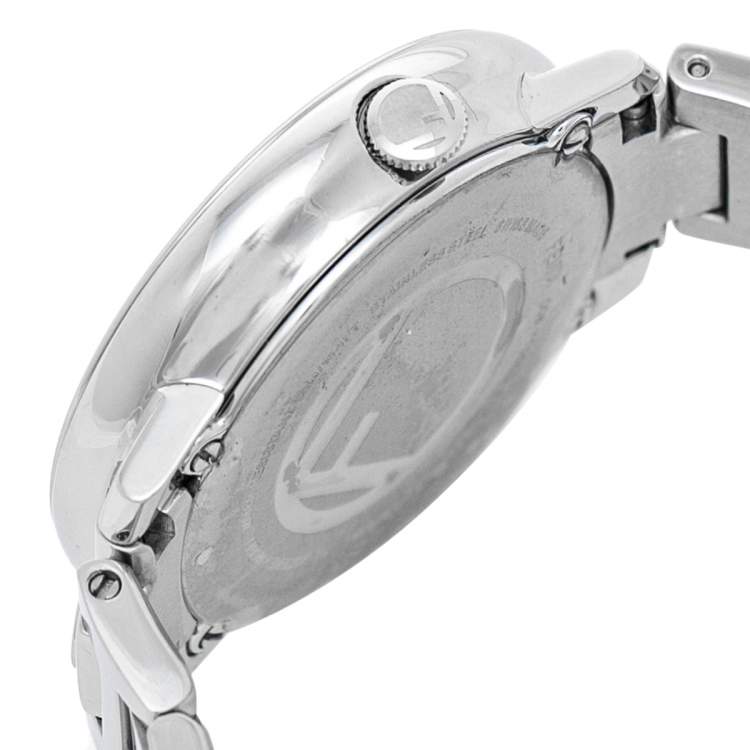 Pre Owned Fendi White Stainless Steel Diamonds Runaway 71000S Women's Wristwatch 28 mm