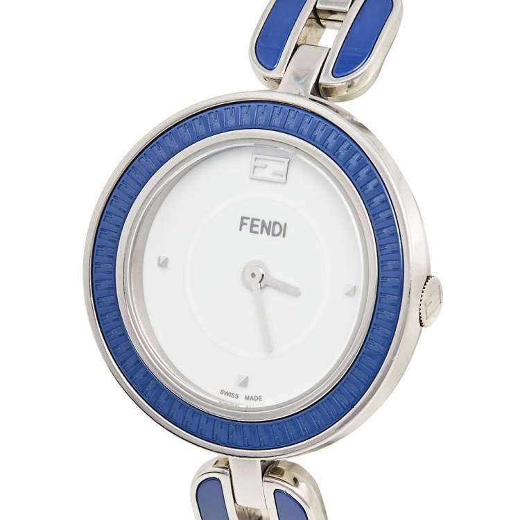 Pre Owned Fendi White Stainless Steel My Way F357024003 Women's Wristwatch 28 mm