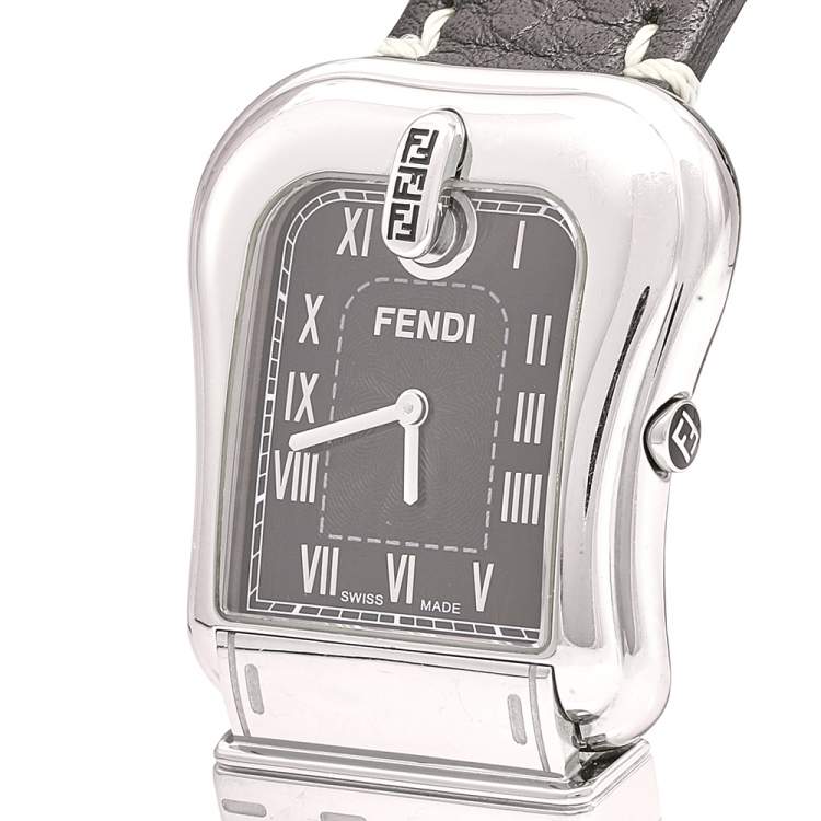 Pre Owned Fendi Black Stainless Steel B.Fendi 3800G Women's Wristwatch 33 mm