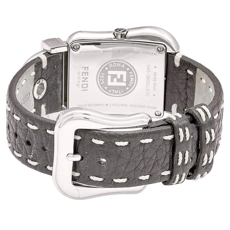 Pre Owned Fendi Black Stainless Steel B.Fendi 3800G Women's Wristwatch 33 mm