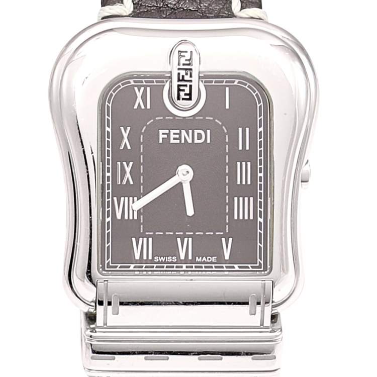 Pre Owned Fendi Black Stainless Steel B.Fendi 3800G Women's Wristwatch 33 mm