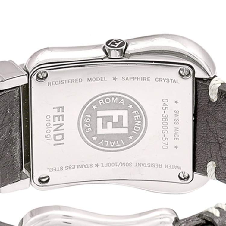 Pre Owned Fendi Black Stainless Steel B.Fendi 3800G Women's Wristwatch 33 mm