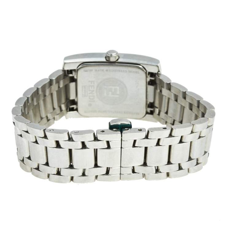 Pre Owned Fendi Champagne Stainless Steel Diamond Orologi 7000L Women's Wristwatch 21 mm