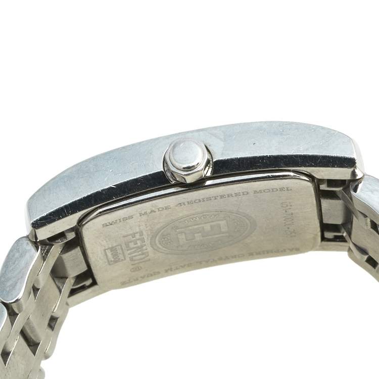 Pre Owned Fendi Champagne Stainless Steel Diamond Orologi 7000L Women's Wristwatch 21 mm