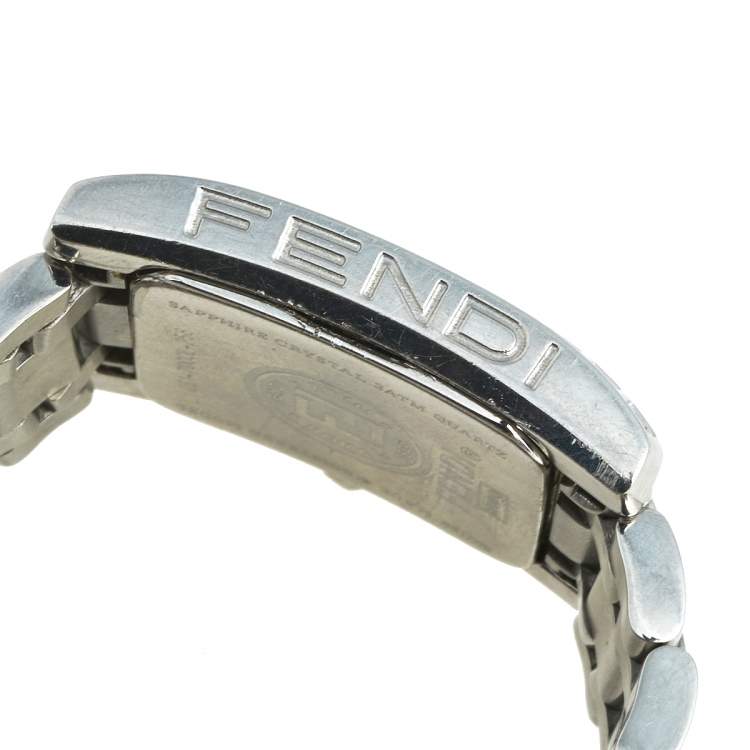 Pre Owned Fendi Champagne Stainless Steel Diamond Orologi 7000L Women's Wristwatch 21 mm