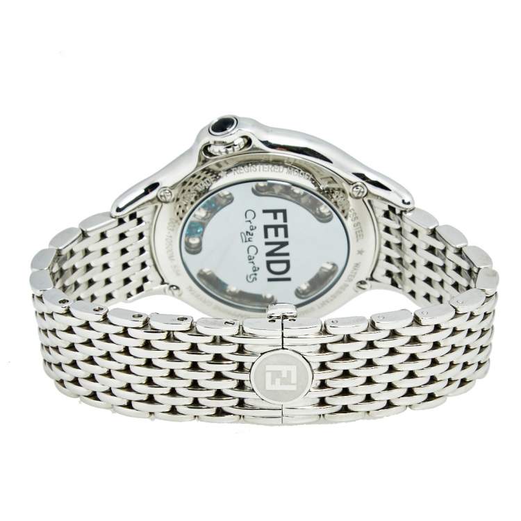 Pre Owned Fendi Silver Stainless Steel Crazy Carats 10500M Women's Wristwatch 38 mm