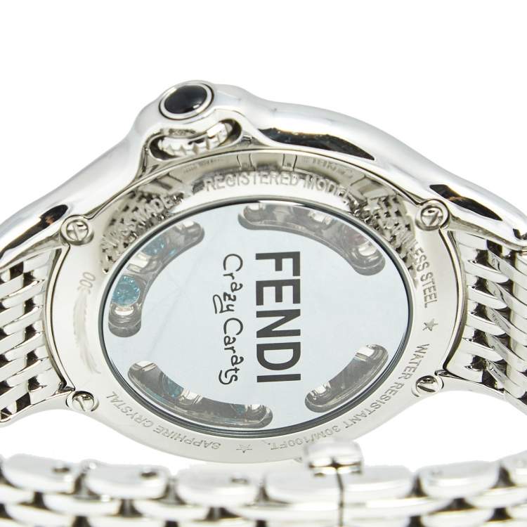 Pre Owned Fendi Silver Stainless Steel Crazy Carats 10500M Women's Wristwatch 38 mm