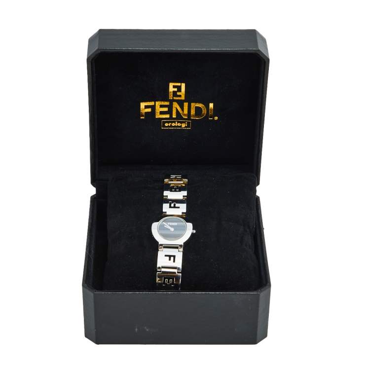 Pre Owned Fendi Black Stainless Steel 3050L Women's Wristwatch 24 mm 