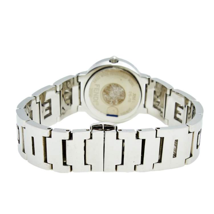 Pre Owned Fendi Black Stainless Steel 3050L Women's Wristwatch 24 mm 