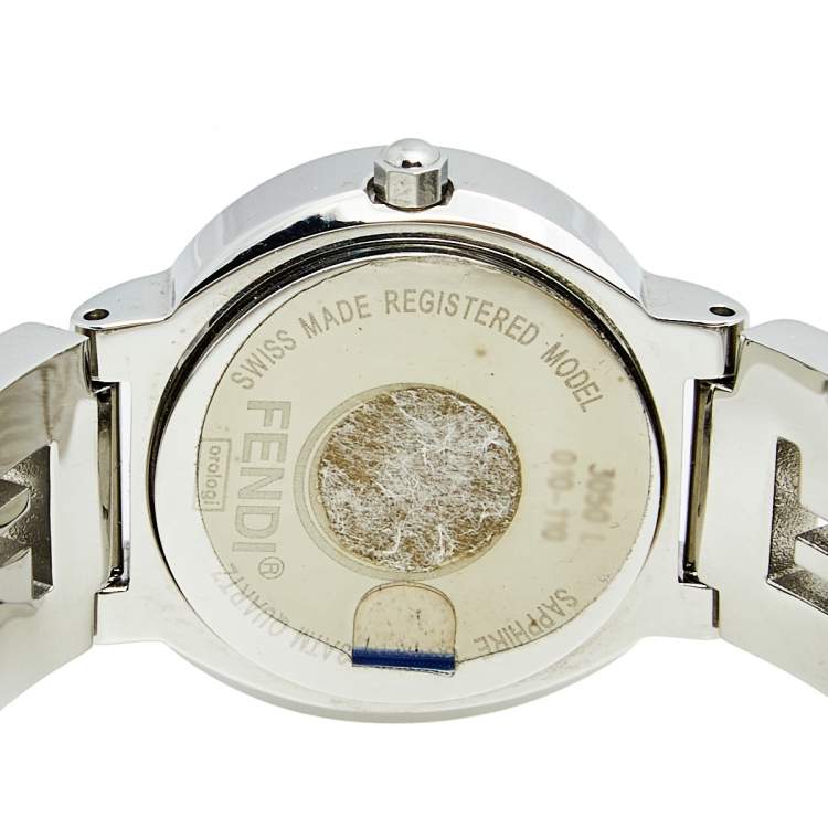 Pre Owned Fendi Black Stainless Steel 3050L Women's Wristwatch 24 mm 