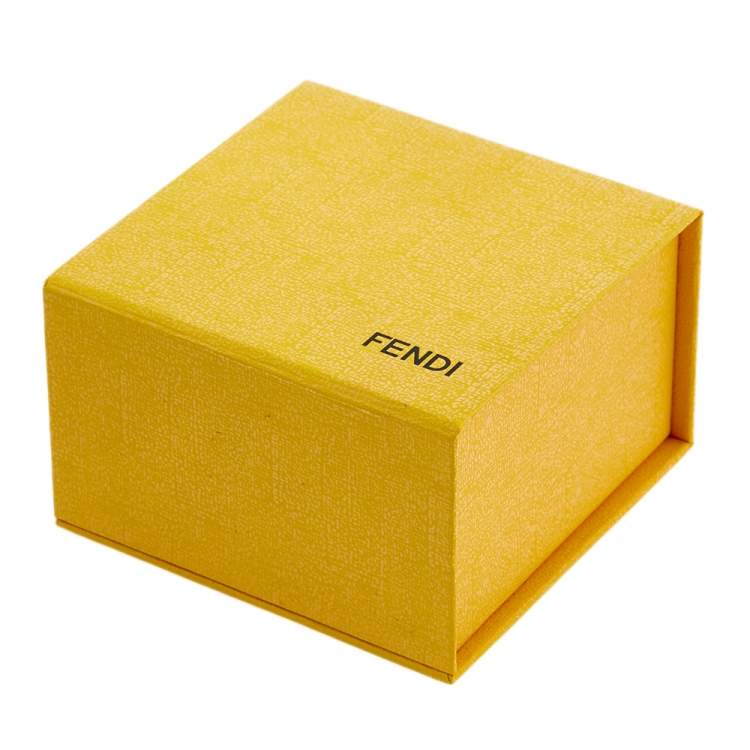 Pre Owned Fendi Yellow Gold Plated Steel Diamond Leather Chameleon 30000M Women's Wristwatch 29 mm