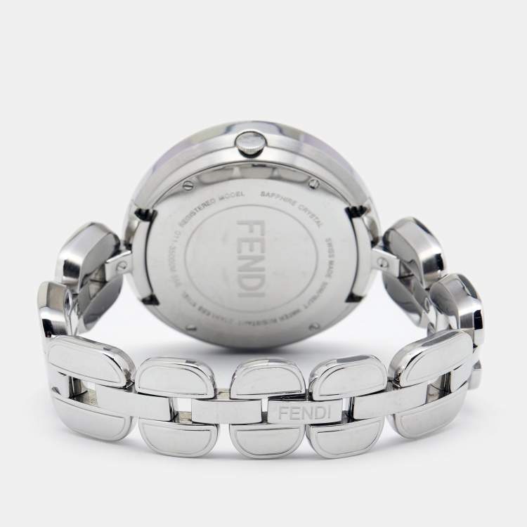 Pre Owned Fendi Mother of Pearl Stainless Steel My Way 3500M Women's Wristwatch 36 mm