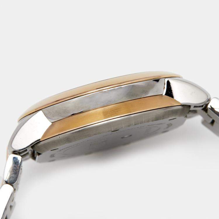 Pre Owned Fendi Mother of Pearl Diamond Topaz Two Tone Stainless Steel iShine F121224500T01 Women's Wristwatch 33 mm