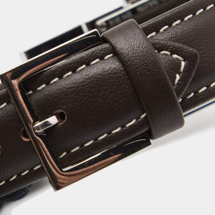 Pre Owned Fendi Brown Stainless Steel Leather Classic 5200G Women's Wristwatch 26 mm