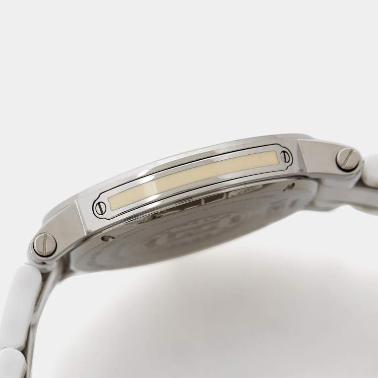 مملوكة مسبقًا Fendi White Ceramic Stainless Steel 6400G Women's Wristwatch 38 mm