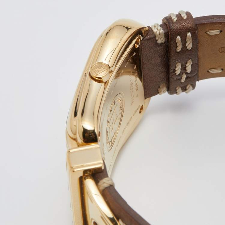Pre Owned Fendi Mother of Pearl Gold Plated Leather B.Fendi 3800G Women's Wristwatch 33 mm