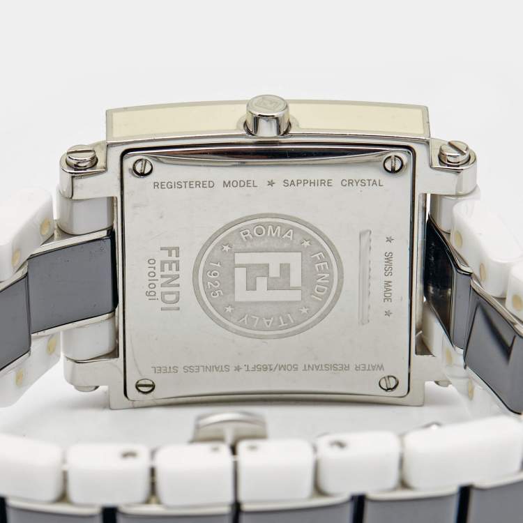 Pre Owned Fendi Black Ceramic Stainless Steel 6200G Women's Wristwatch 30 mm