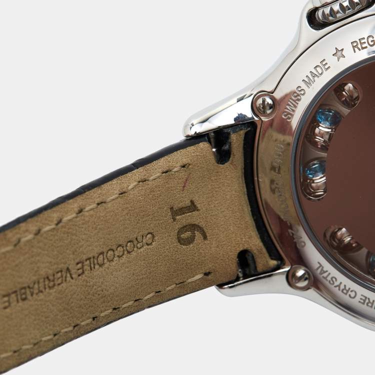 Pre Owned Fendi Mother of Pearl Stainless Steel Leather Crazy Carats 10500M Women's Wristwatch 38 mm