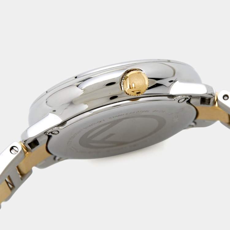 Pre Owned Fendi White Two-Tone Stainless Steel Run Away FOW802A2YKF0QA0 Women's Wristwatch 28 mm