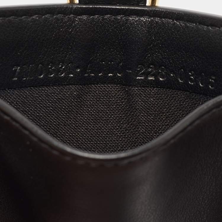 Pre Owned Fendi x Versace Black/Gold Leather Fendace Lanyard Card Holder