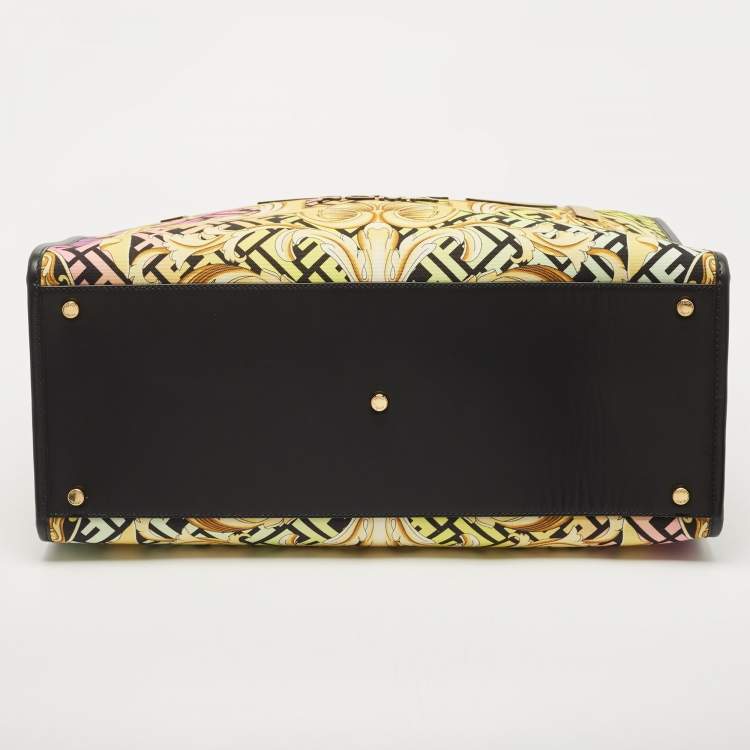 Pre Owned Fendi x Versace Multicolor Baroque Print Canvas and Leather Large Fendace Sunshine Tote