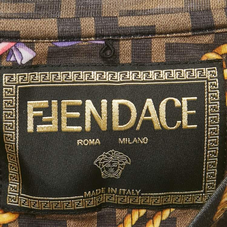 Pre Owned Fendace Multicolor Printed Cotton Crewneck T-Shirt M