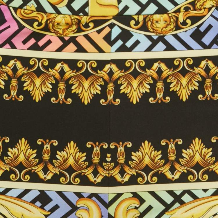 Pre Owned Fendace Multicolor FF and Barocco Print Jersey Leggings M