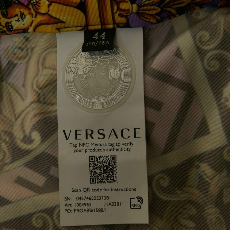 Pre Owned Fendace Multicolor FF and Barocco Print Jersey Leggings M