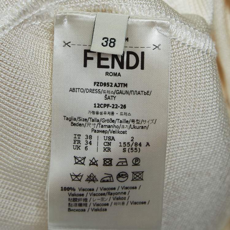 مملوكة مسبقًا Fendi x Versace White Knit Pin Detail Cutout Mini Dress XS