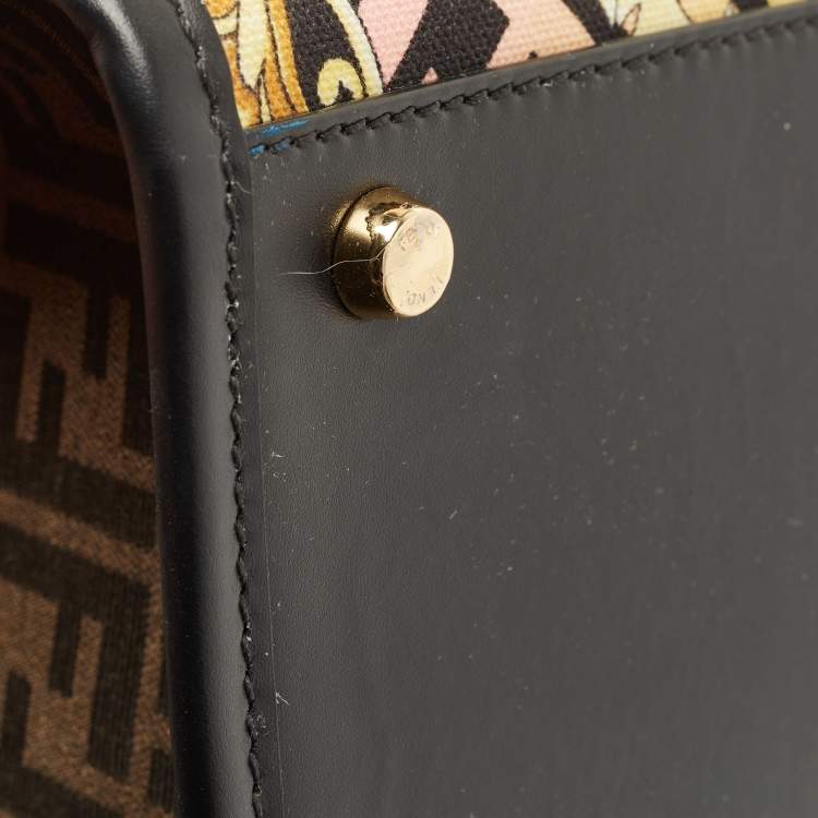 Pre Owned Fendi x Versace Multicolor Baroque Print Canvas and Leather Large Fendace Sunshine Tote