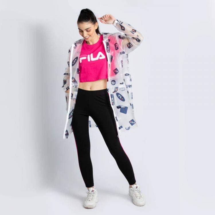 Pre Owned Fila CLEAR Celestia Clear Logo Rain Jacket L (Available for UAE Customers Only)