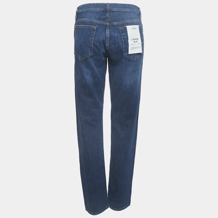 Pre Owned Frame Blue Denim L'Homme Slim Jeans L Waist 32"