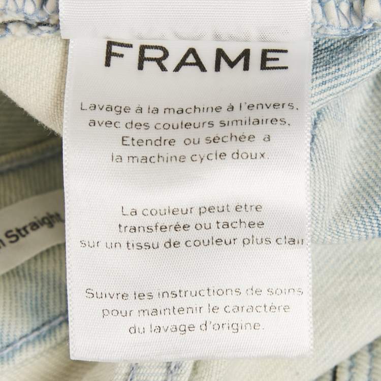 Pre Owned Frame Blue Denim  Washed Skinny Le High Straight S/Waist 27"