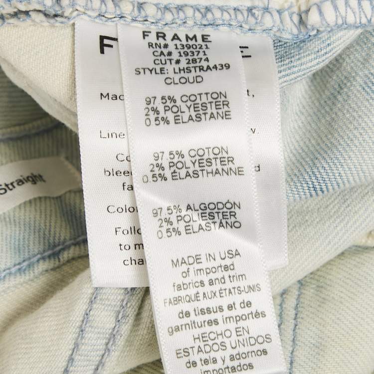 Pre Owned Frame Blue Denim  Washed Skinny Le High Straight S/Waist 27"