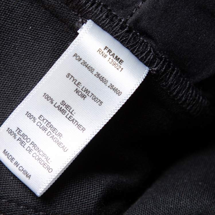 Pre Owned Frame Atelier Black Leather Skinny Moto Pants M